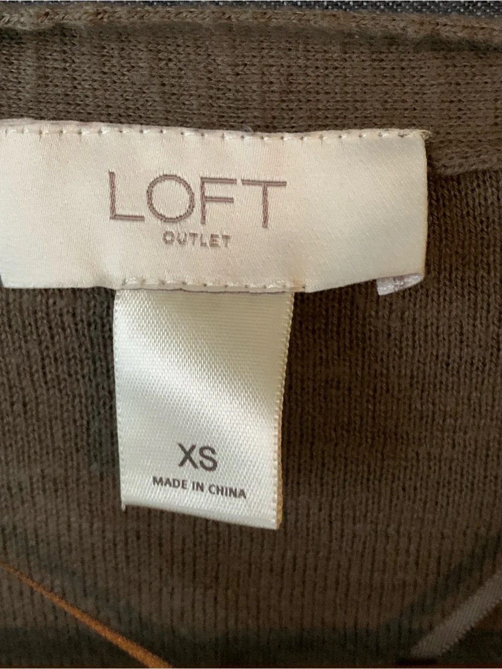 LOFT Olive Open Front Cardigan Sweater Womens Size XS